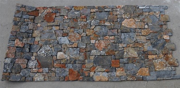 Interlocking Stone Cladding Panel Blue Rusty Limestone JRD-008
