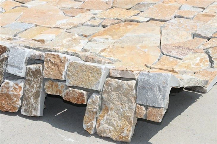 Interlocking Stone Panel Beige Color Limestone Facade Walling Stone JRD-100